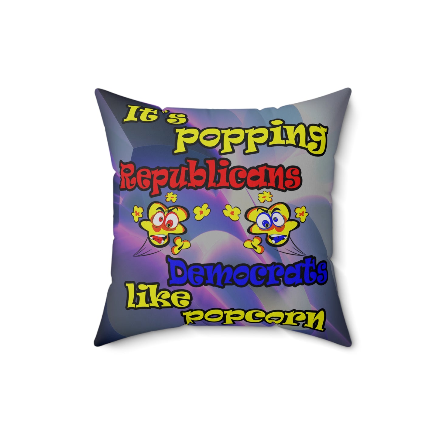popping like popcorn - Spun Polyester Square Pillow - (grey-pink wave)