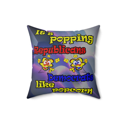 popping like popcorn - Spun Polyester Square Pillow - (grey-pink wave)