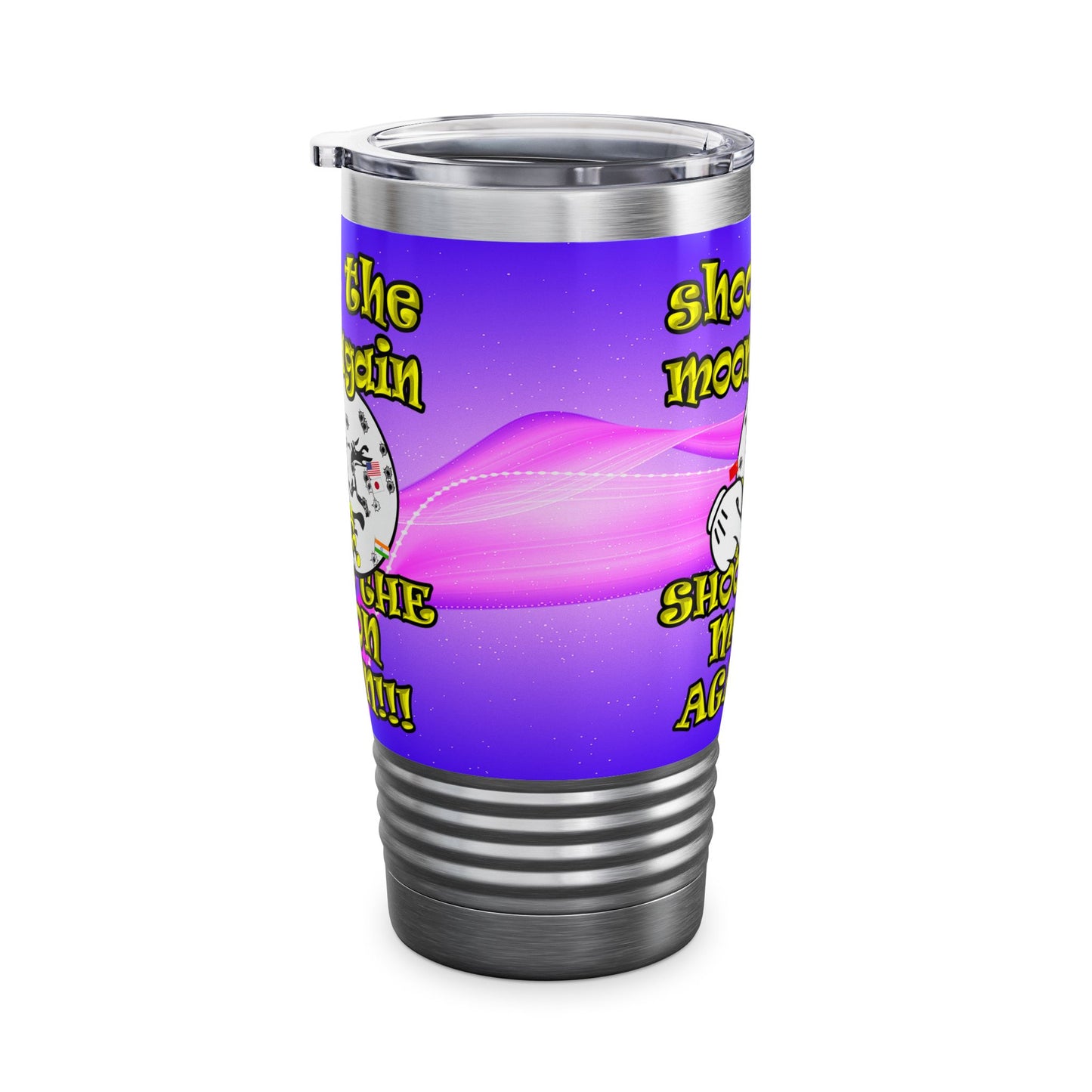 shoot the moon again - Ringneck Tumbler, 20oz (purple-pink wave)