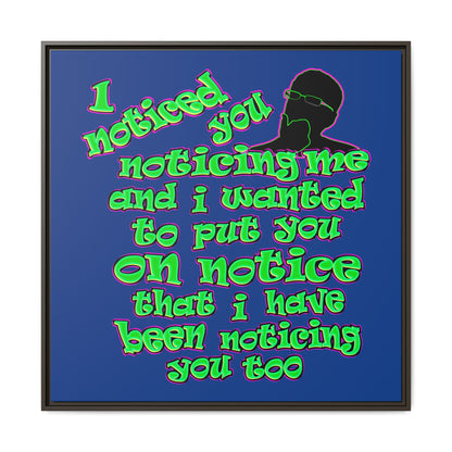 noticed you noticing - framed canvas art (dark blue)