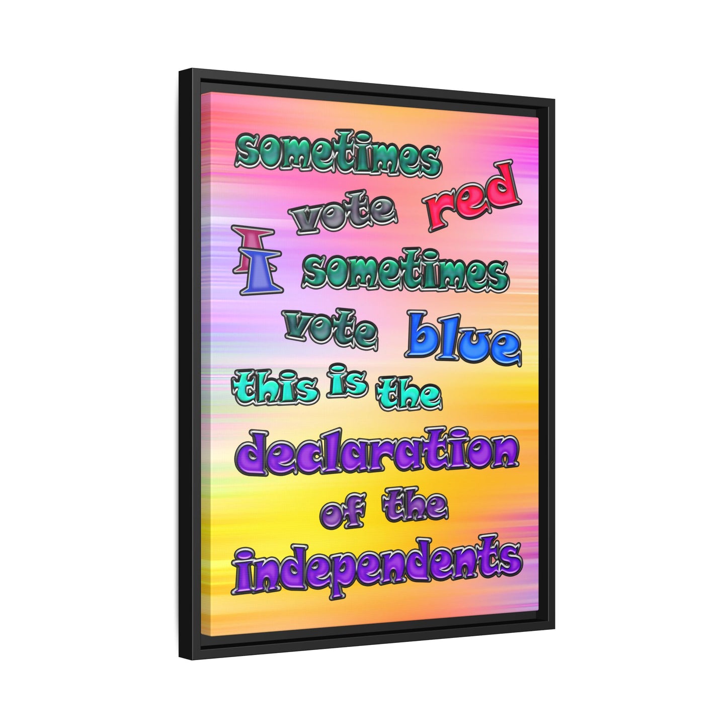 declaration of the independents - framed canvas art (color blur)