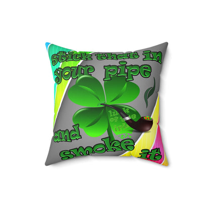 celtics logo - Spun Polyester Square Pillow - (rainbow split)
