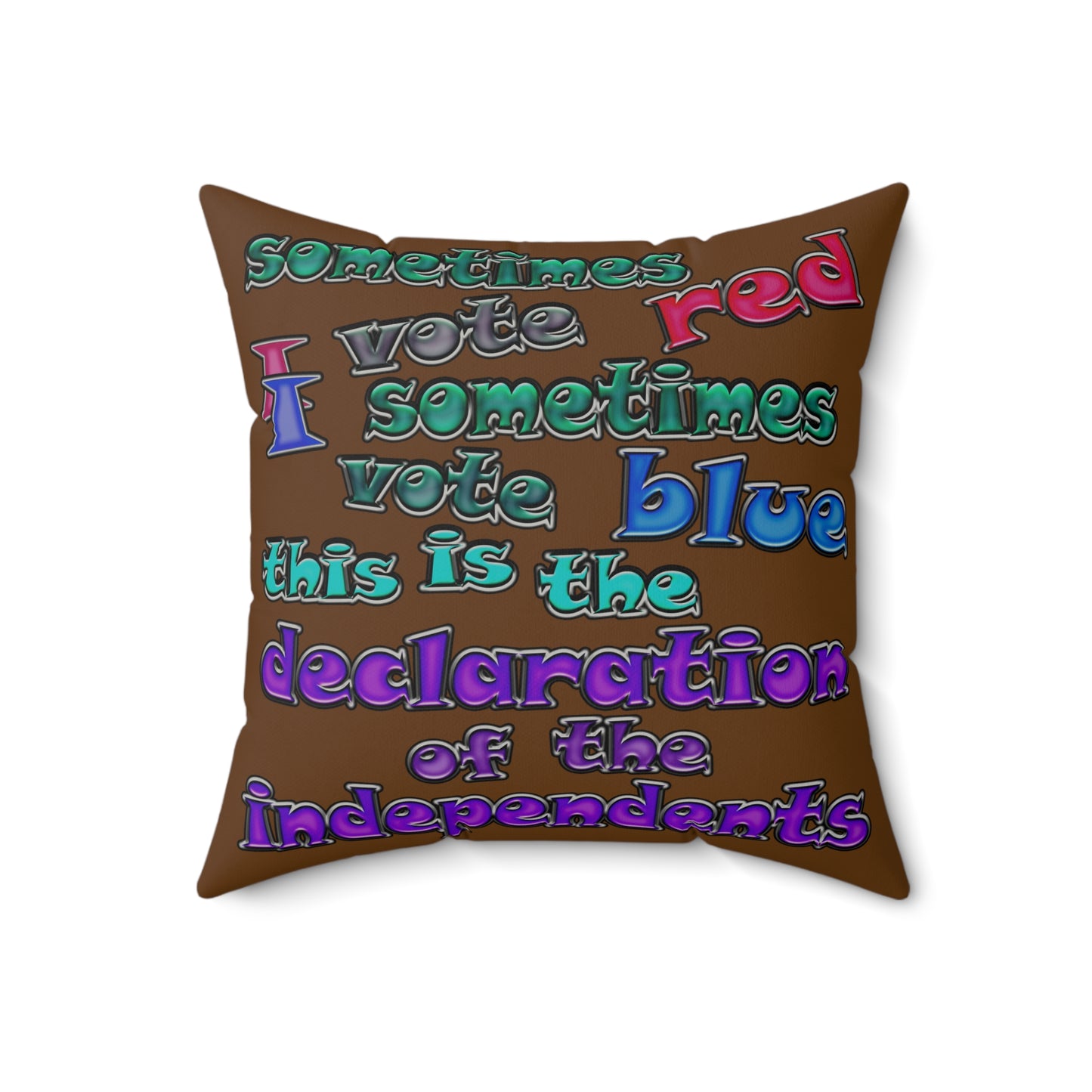 declaration of the independents - Faux Suede Square Pillow - (brown)