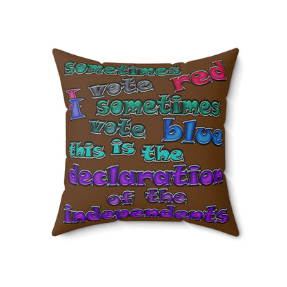 declaration of the independents - Faux Suede Square Pillow - (brown)