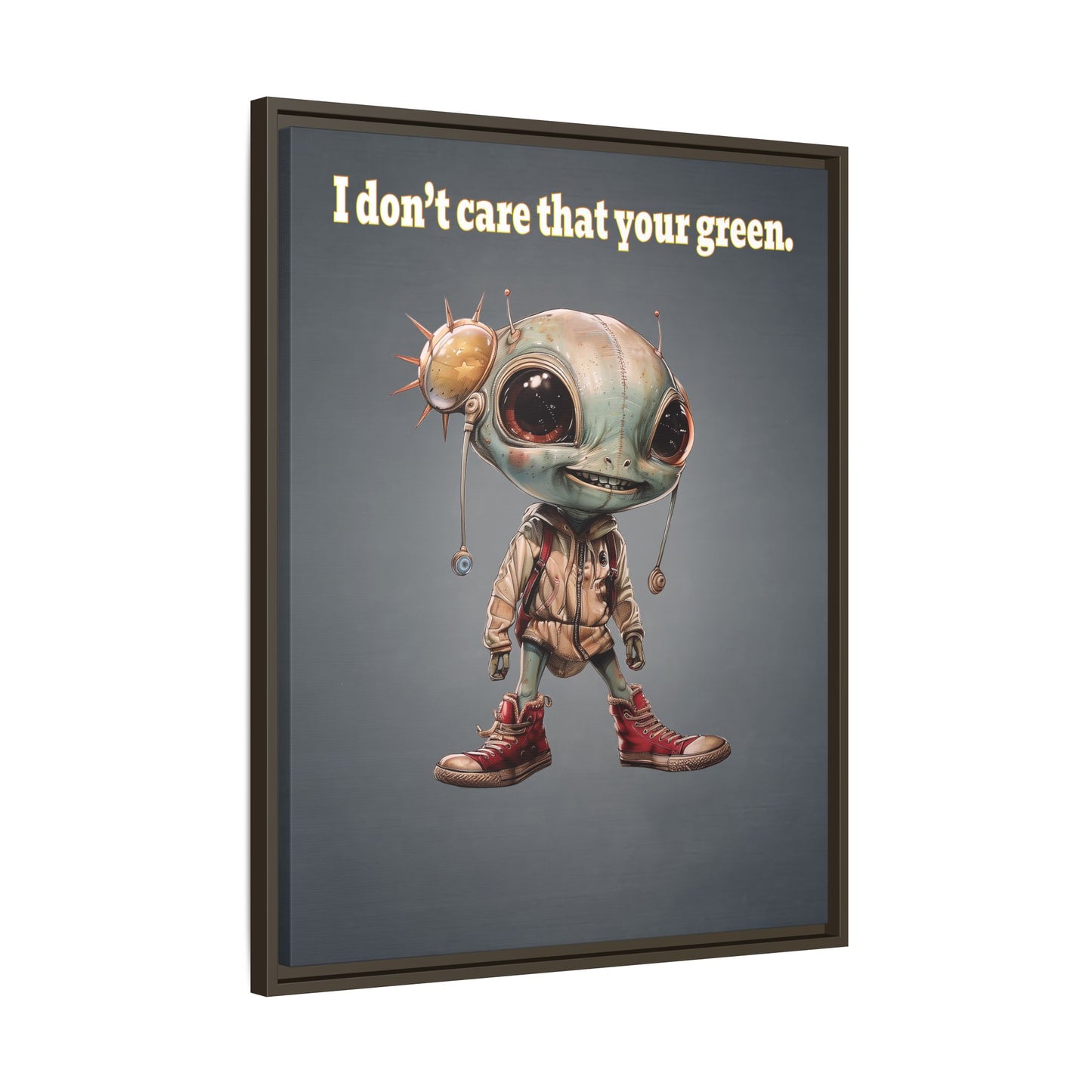 I don't care that your green - framed canvas art (grey-light grey)