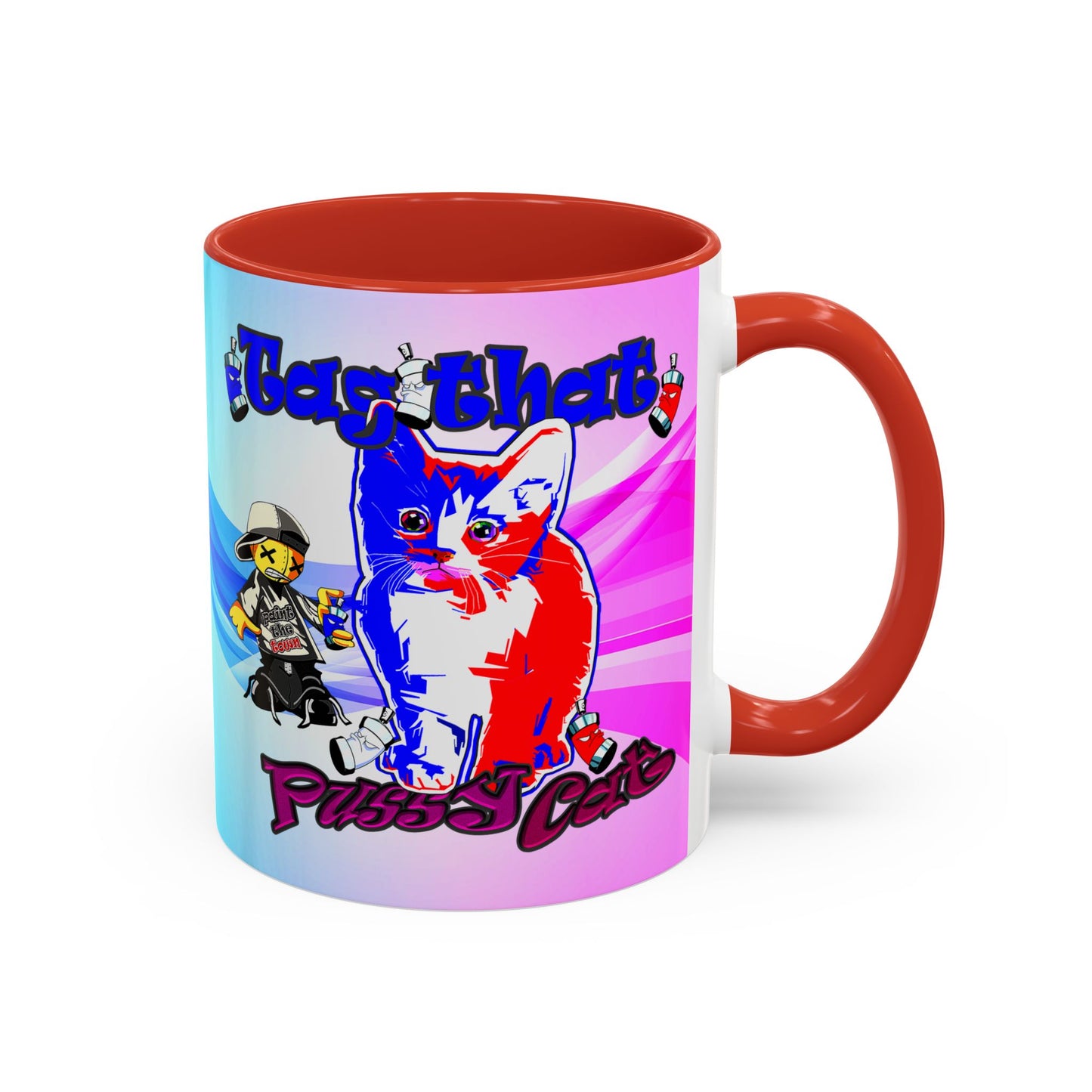 tag that - Accent Mug (light blue-pink wave)
