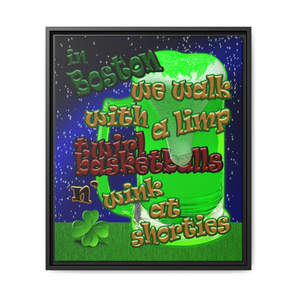 celtics logo - framed canvas art ('snoops' background)