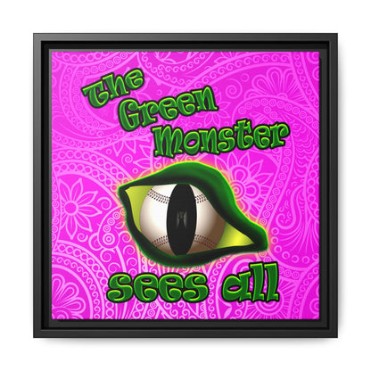 green monster - framed canvas art (pink swirl)