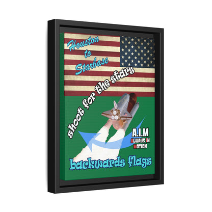 shoot for the stars - framed canvas art (dark green)