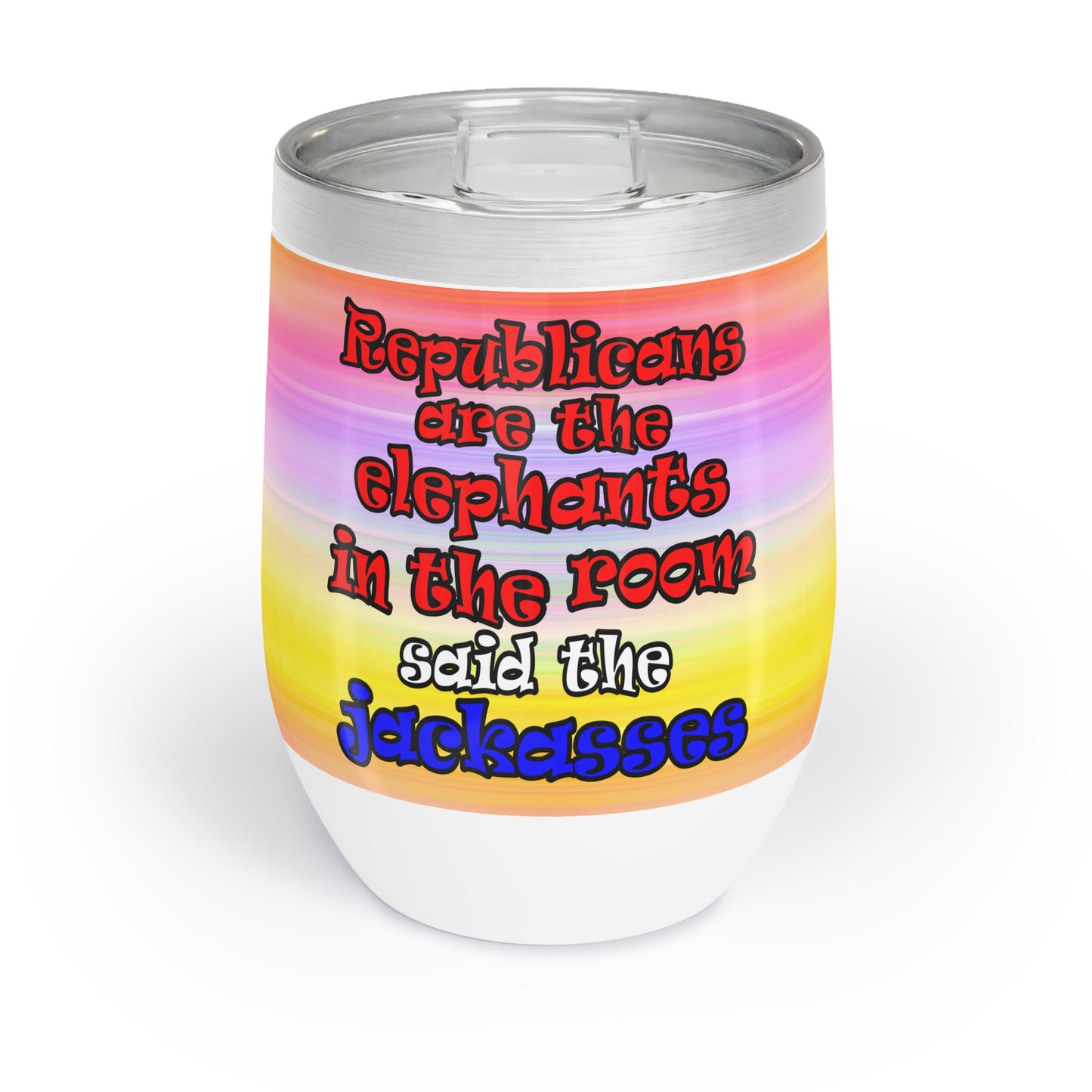 donkeys and elephants - Chill Wine Tumbler (color blur)