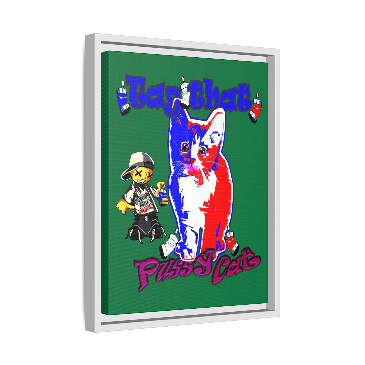 tag that - framed canvas art (dark green)