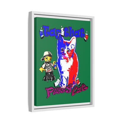 tag that - framed canvas art (dark green)