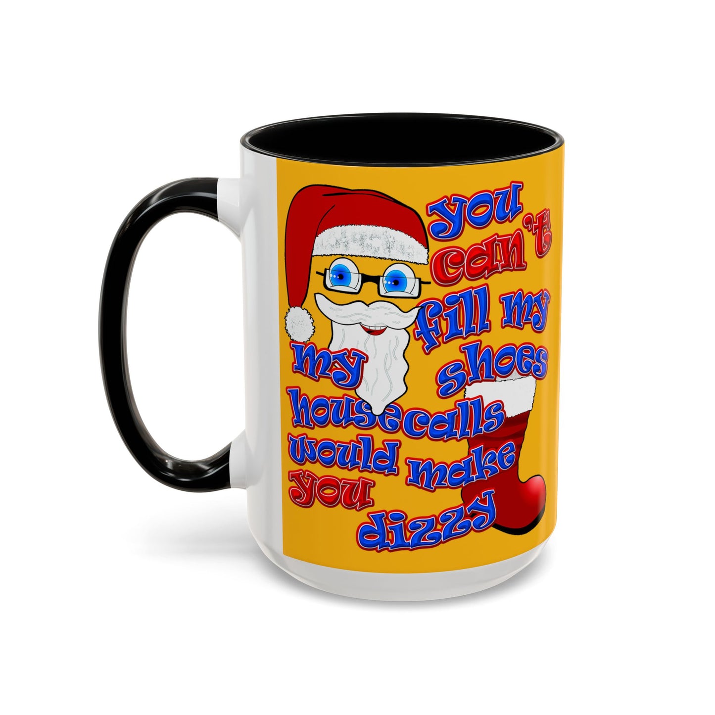 santa's shoes - Accent Mug (yellow)