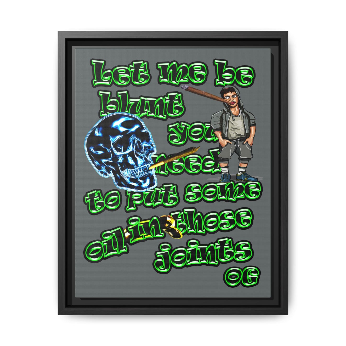 og - framed canvas art (dark grey)