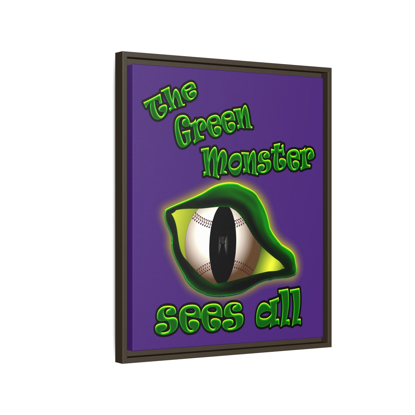 green monster - framed canvas art (purple)