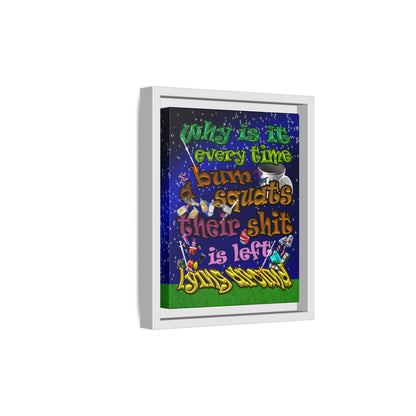 the bum's shit - framed canvas art ('snoops' background)