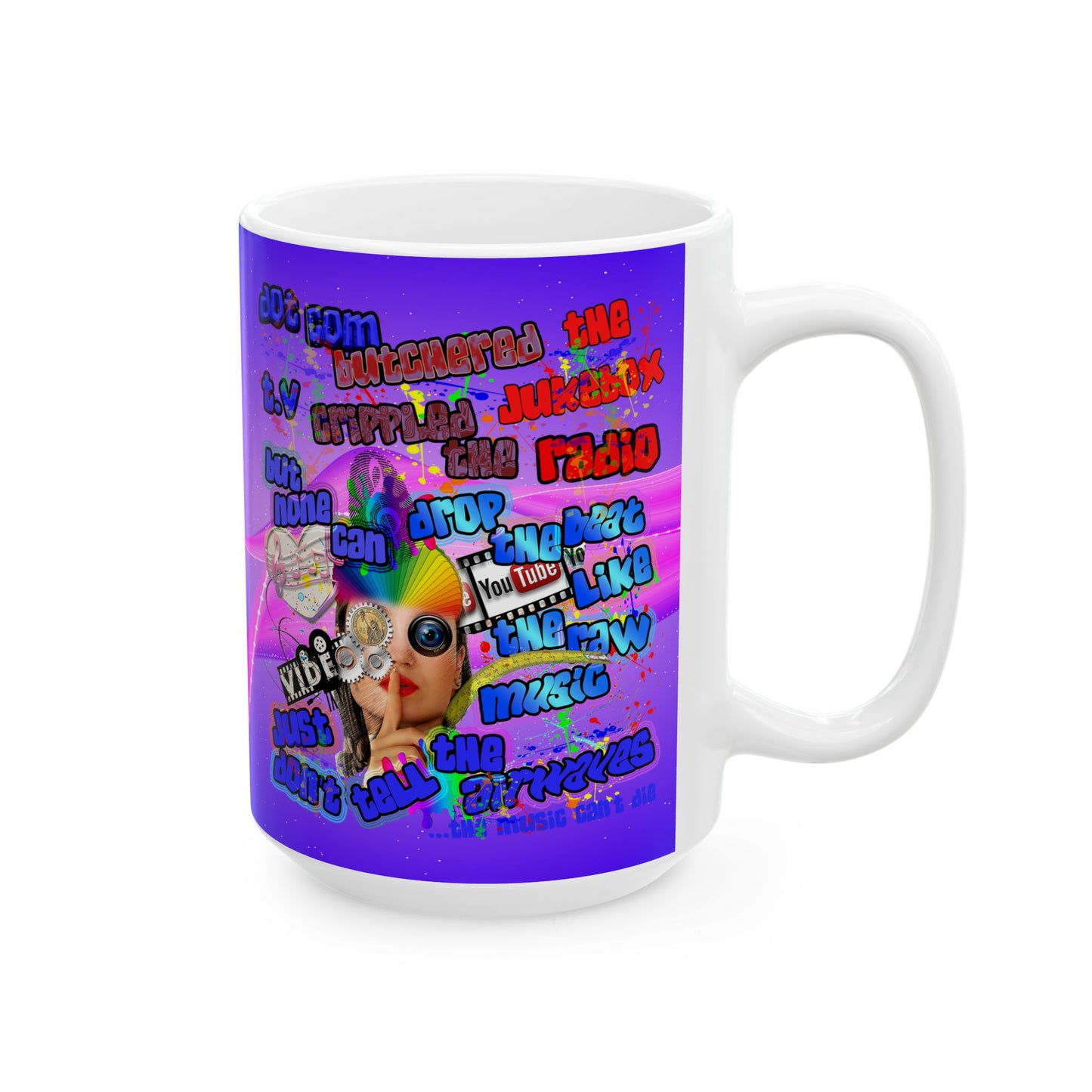 drop the beat - White Mug (purple-pink wave)