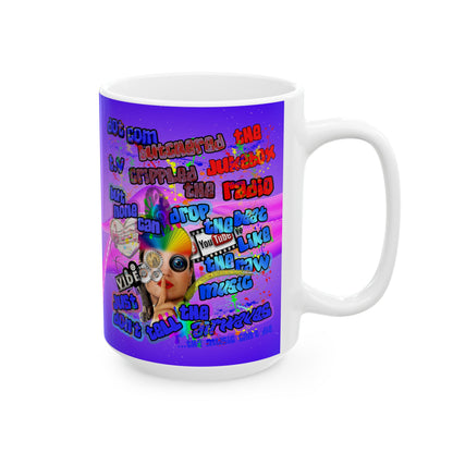 drop the beat - White Mug (purple-pink wave)