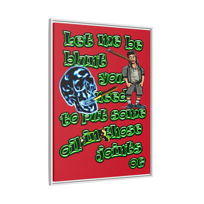 og - framed canvas art (dark red)