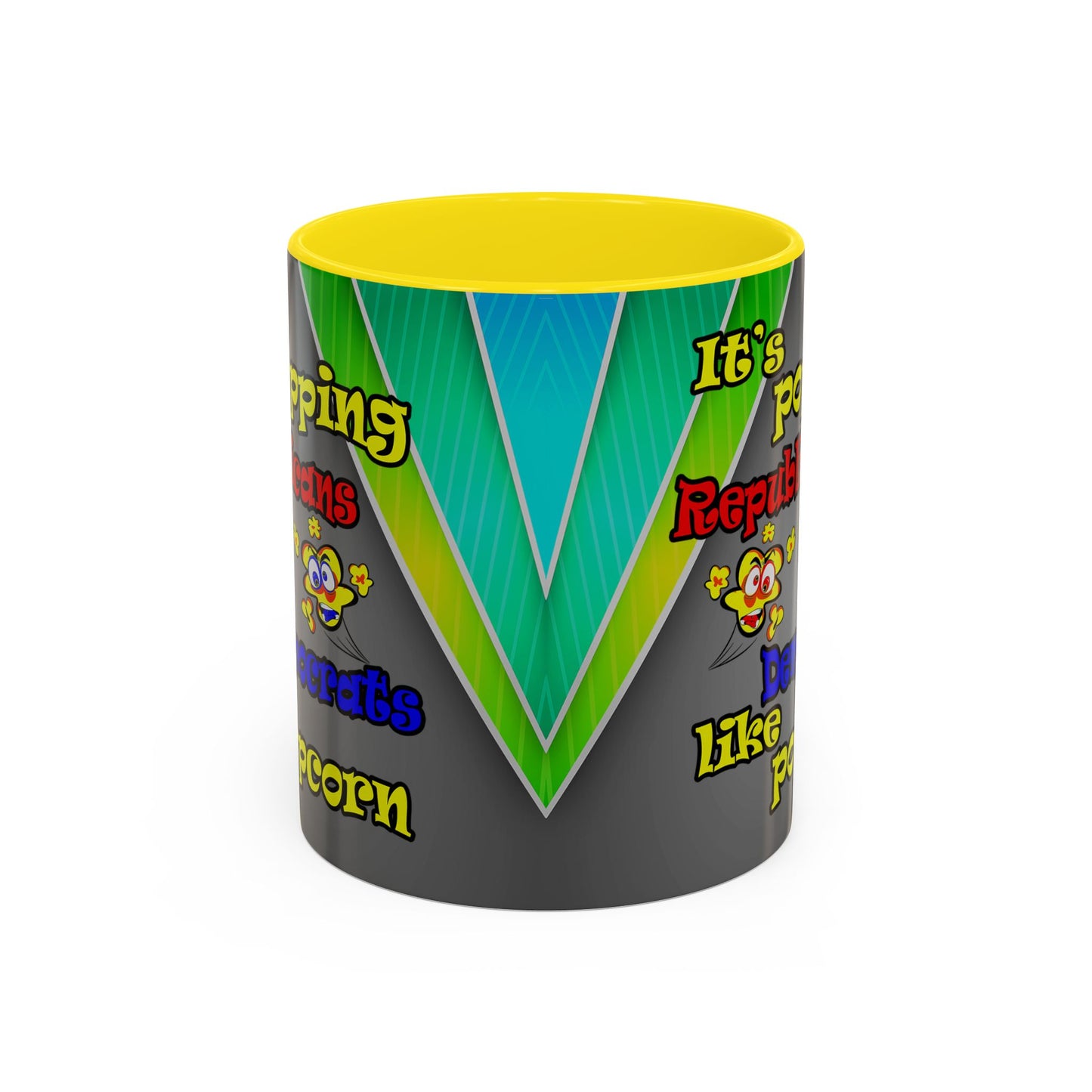 popping like popcorn - Accent Mug (rainbow split)