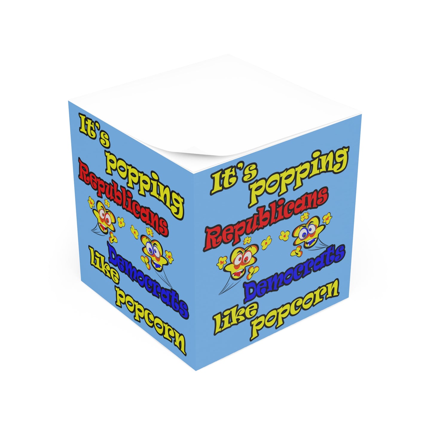 popping like popcorn - note cube (light blue)