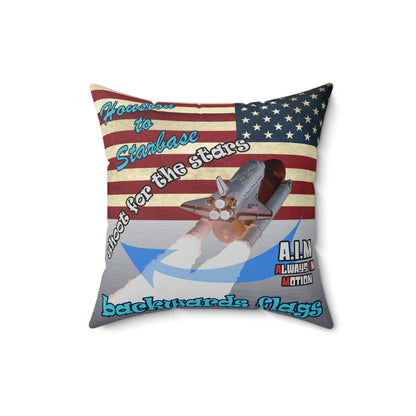 shoot for the stars - Spun Polyester Square Pillow - (brushed nickel)