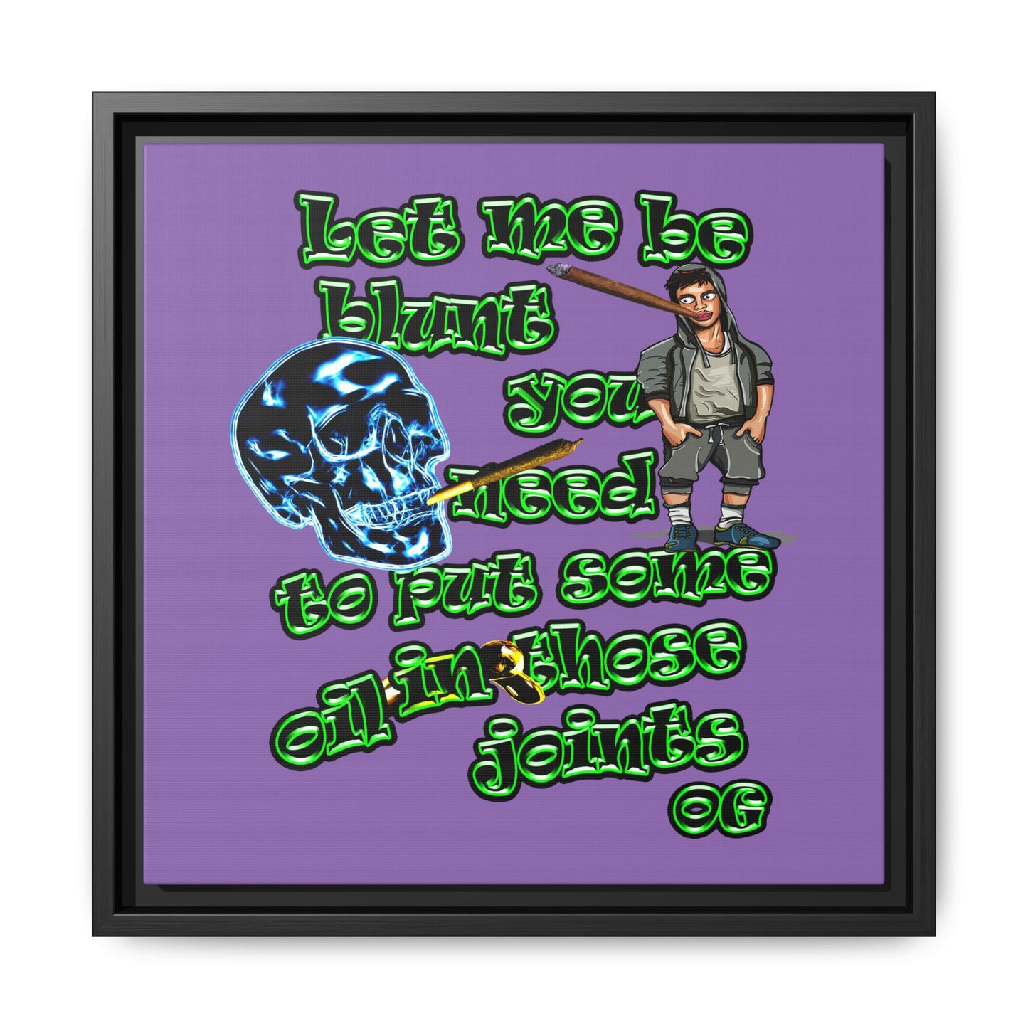 og - framed canvas art (light purple)