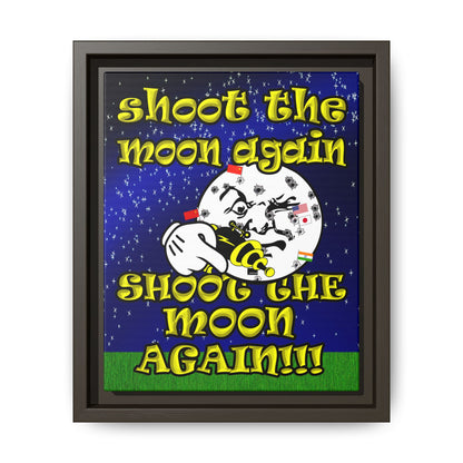 shoot the moon again - framed canvas art ('snoops' background)