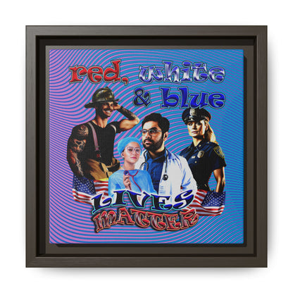 rw&b lives matter - framed canvas art (light blue-purple wave)