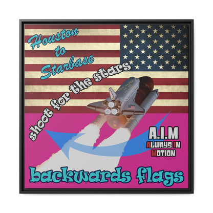 shoot for the stars - framed canvas art (pink)