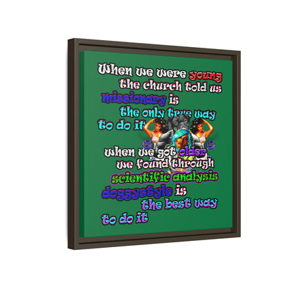 doggystyle - framed canvas art (dark green)