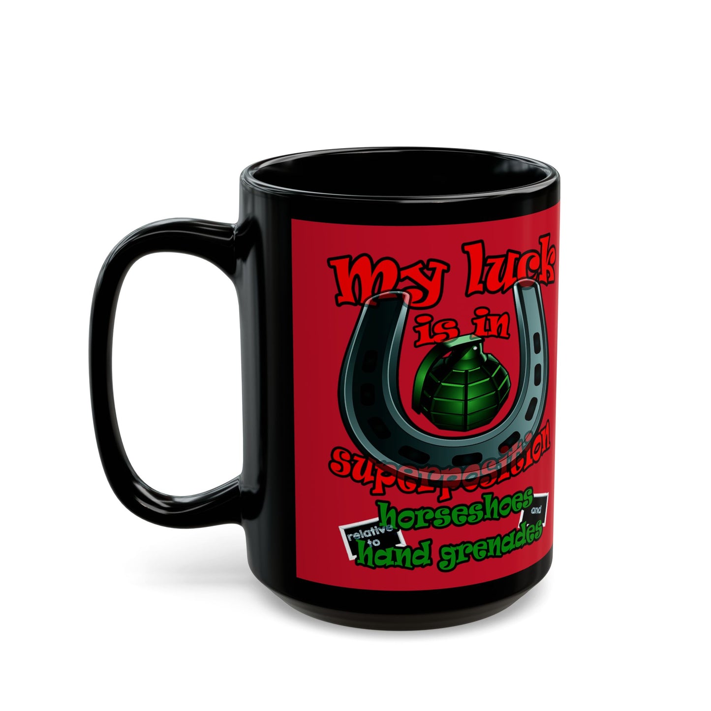 my luck - Black Mug (dark red)