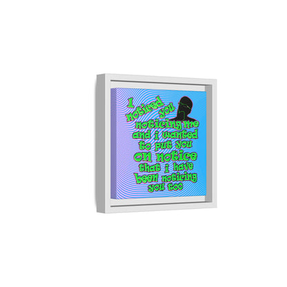 noticed you noticing - framed canvas art (light blue-purple wave)