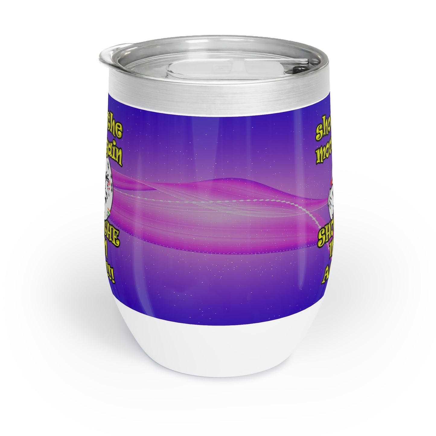 shoot the moon again - Chill Wine Tumbler (purple-pink wave)