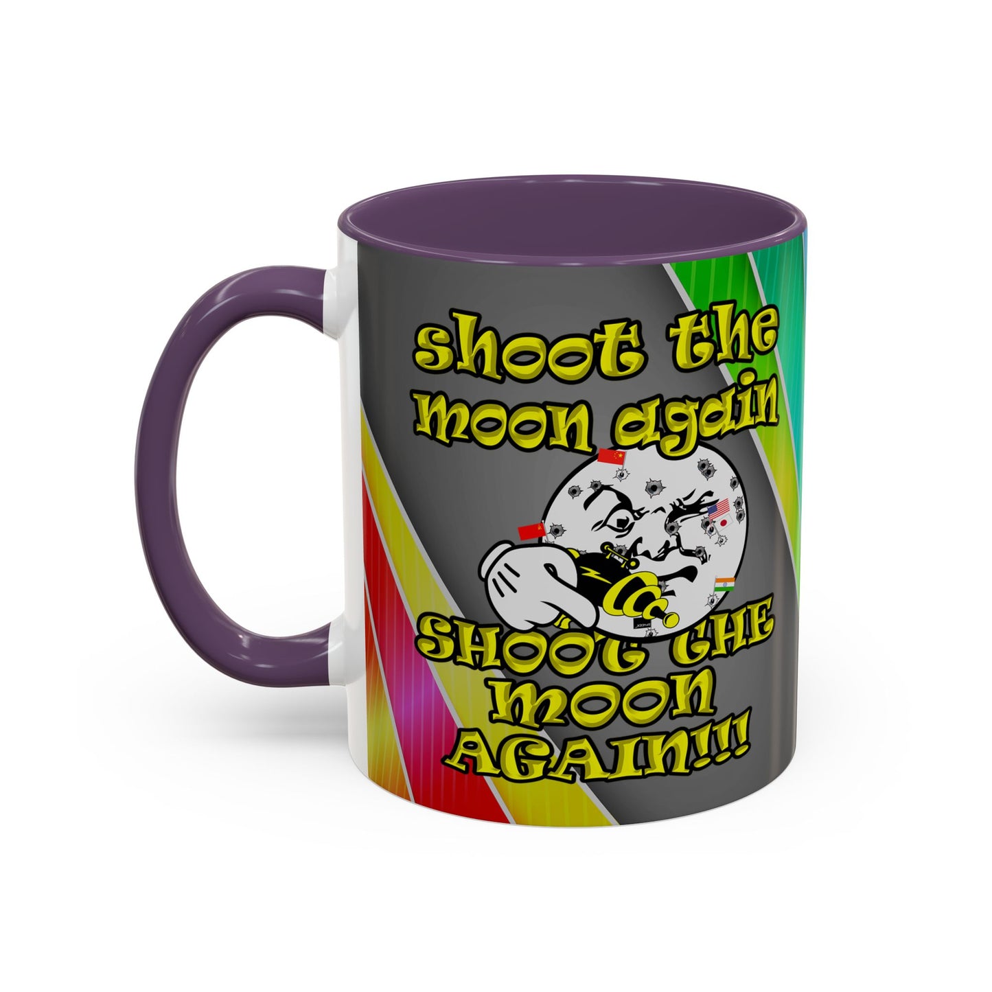shoot the moon again - Accent Mug (rainbow split)