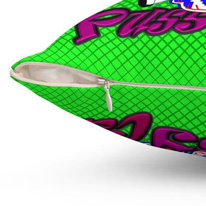 tag that - Spun Polyester Square Pillow - (logo green)