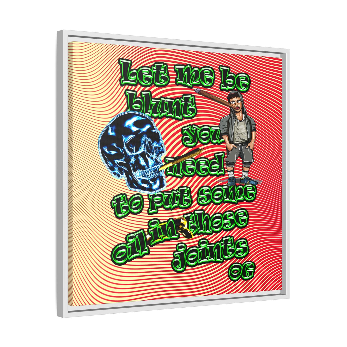 og - framed canvas art (yellow-orange wave)