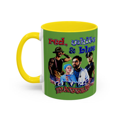 rw&b lives matter - Accent Mug (green)