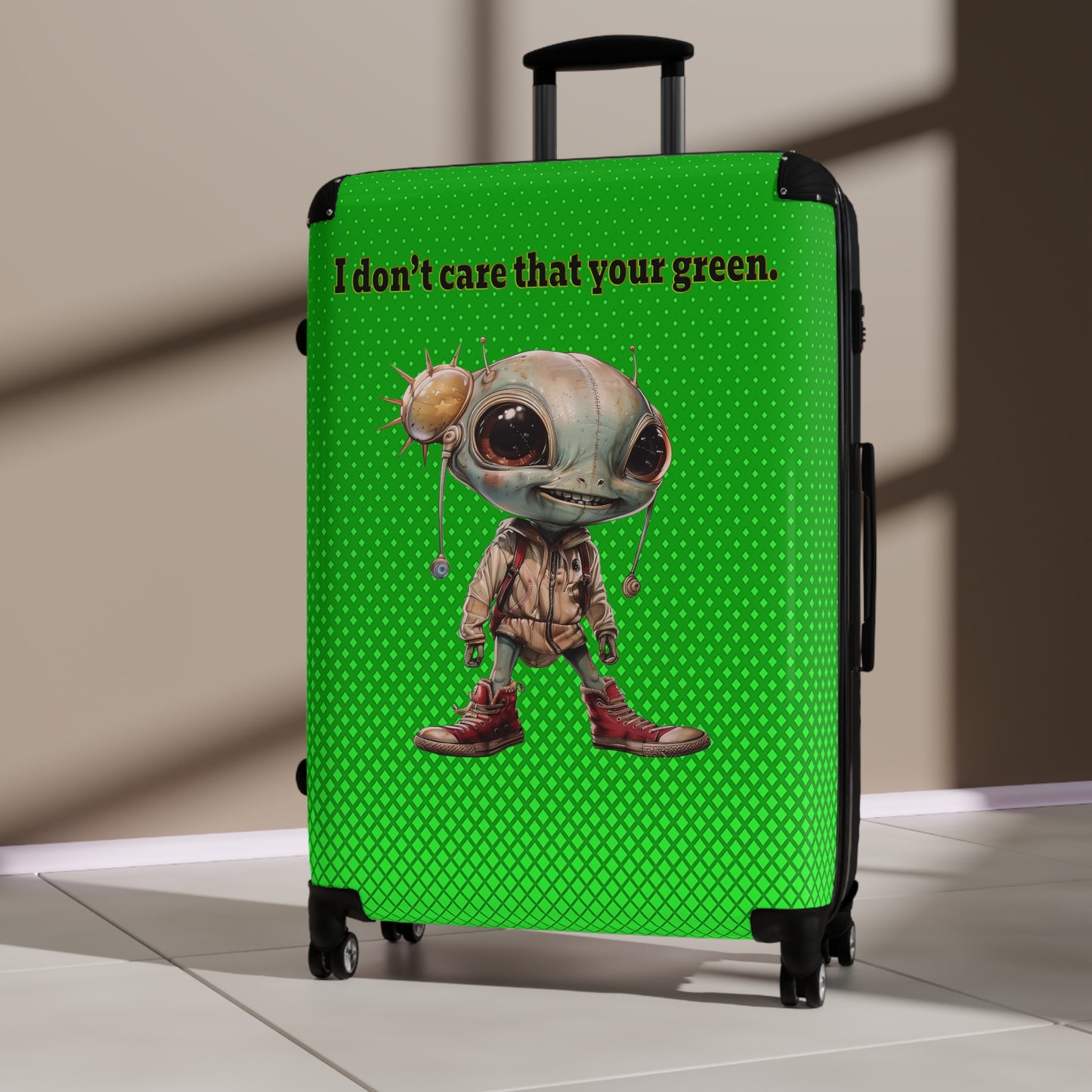I don't care that your green - Suitcase (logo green)