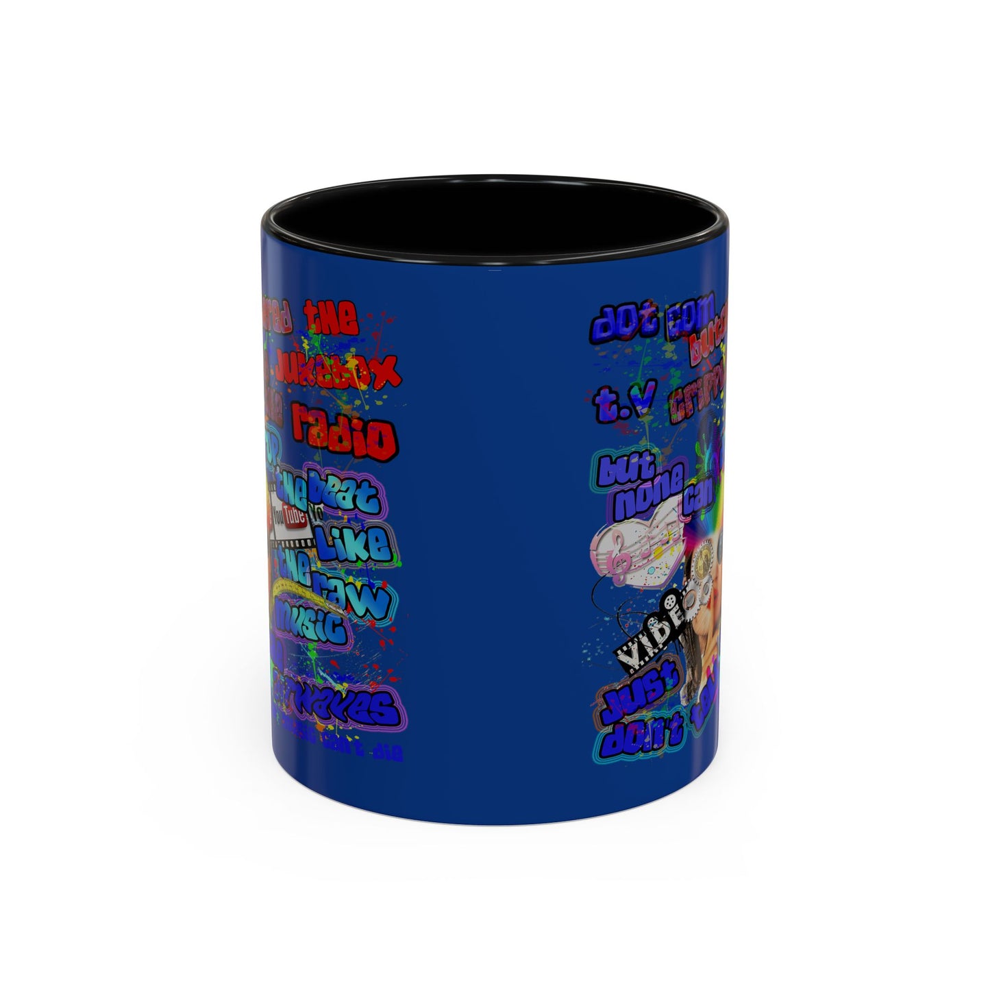 drop the beat - Accent Mug (dark blue)
