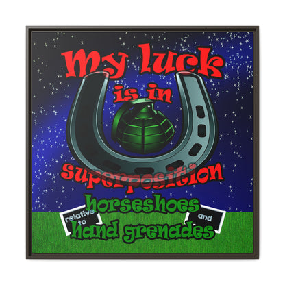 my luck - framed canvas art ('snoops' background)