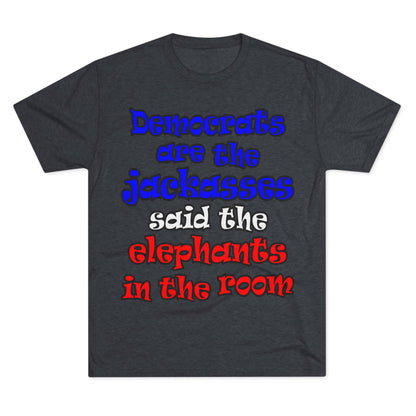 donkeys and elephants - Unisex Tri-Blend Crew Tee