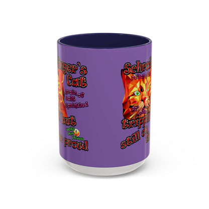 schrodinger's cat - Accent Mug (light purple)