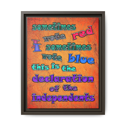 declaration of the independents - framed canvas art (burnt orange)