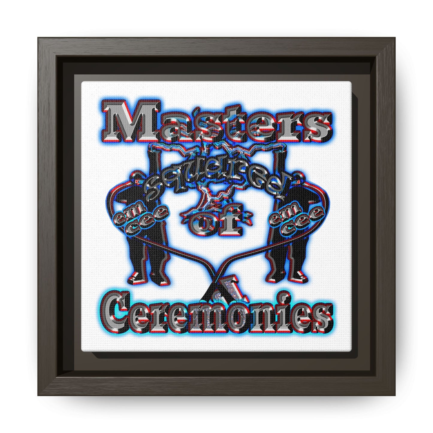 em cee squared - framed canvas art (white)