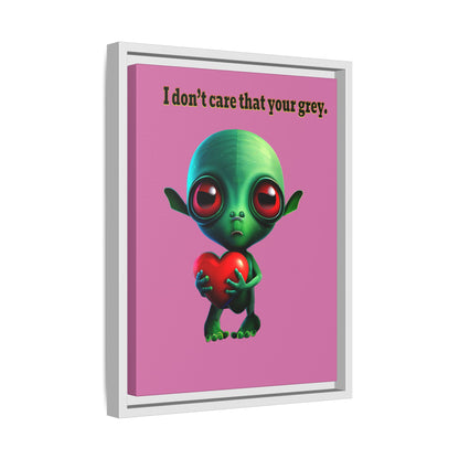 I don't care that your grey - framed canvas art (light pink)