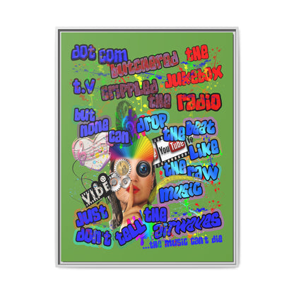 drop the beat - framed canvas art (green)