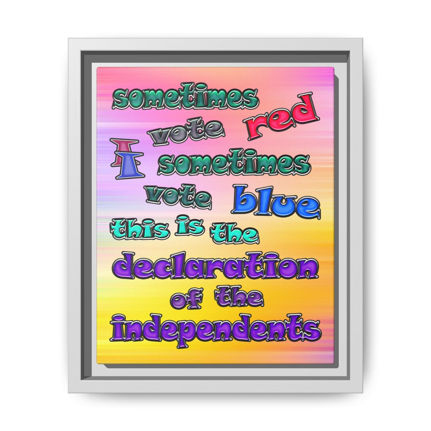 declaration of the independents - framed canvas art (color blur)