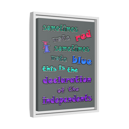 declaration of the independents - framed canvas art (dark grey)