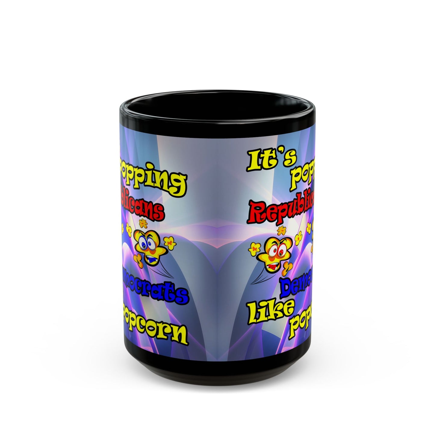 popping like popcorn - Black Mug (grey-pink wave)